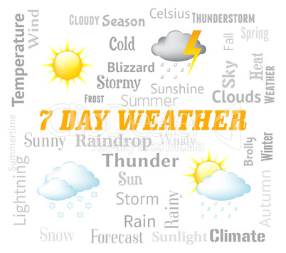 Seven Day Weather Represents Meteorological Conditions And Forecasting