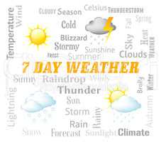 Seven Day Weather Represents Meteorological Conditions And Forecasting