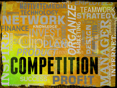 Competition Words Shows Rivals Adversaries And Opponents