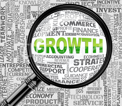 Growth Magnifier Indicates Increase Searches And Searching
