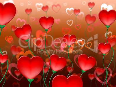 Red Hearts Background Represents In Love And Abstract