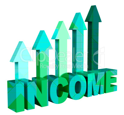 Income Arrows Represents Revenues Earning And Revenue 3d Renderi
