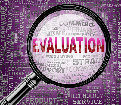 Evaluation Magnifier Represents Assessment Judgment And Research