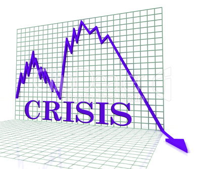 Crisis Graph Represents Hard Times And Calamity 3d Rendering