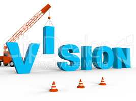 Build Vision Indicates Future Building And Plans 3d Rendering