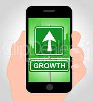Growth Online Indicates Mobile Phone And Cellphone