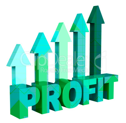 Profit Arrows Shows Earn Investment And Profitable 3d Rendering