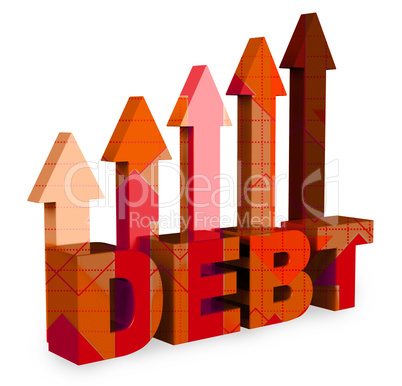 Debt Arrows Means Financial Obligation And Bankruptcy 3d Renderi