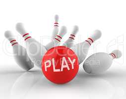 Play Bowling Indicates Free Time And Activity 3d Rendering