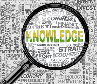 Knowledge Magnifier Indicates Searching Wisdom And Expertness