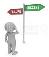 Failure Success Sign Indicates Winning Winner And Triumphant 3d