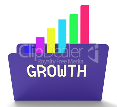 Growth File Represents Business Graph And Binder 3d Rendering