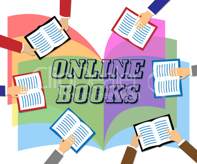 Online Books Represents Searching Web And Network