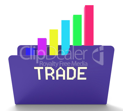 Trade File Represents Business Graph And Binder 3d Rendering