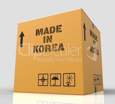 Made In Korea Represents Trade Production And Parcel 3d Renderin