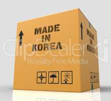 Made In Korea Represents Trade Production And Parcel 3d Renderin