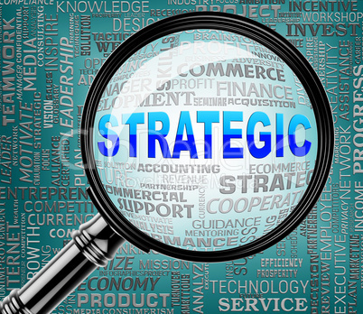 Strategic Magnifier Means Business Strategy And Magnification