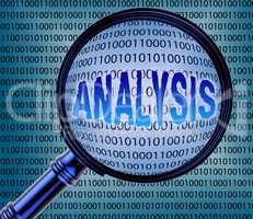 Data Analysis Represents Communication Magnifying And Searches