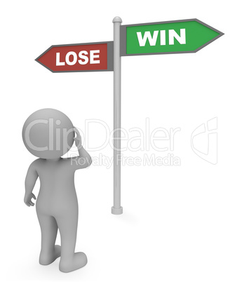 Lose Win Sign Means Triumph Losing And Success 3d Rendering
