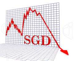 Sgd Graph Negative Indicates Singapore Dollar And Dollars 3d Ren