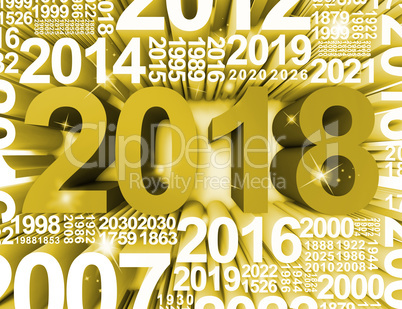 Twenty Eighteen Represents New Year And Celebrates 3d Rendering