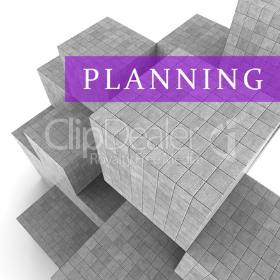 Planning Blocks Shows Book Aspirations And Goals 3d Rendering
