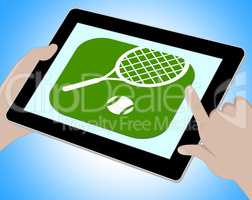 Tennes Online Shows Tennis Racket And Computer