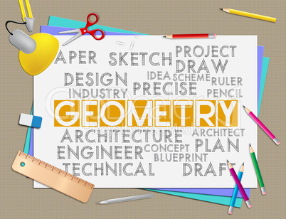 Geometry Words Shows Shape Measurement And Geometric