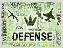 Defense Words Shows Defend Security And Resist