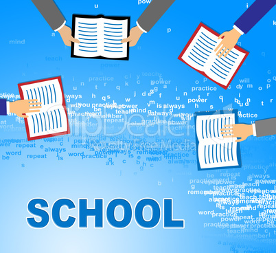 School Books Indicates Literature College And Knowledge