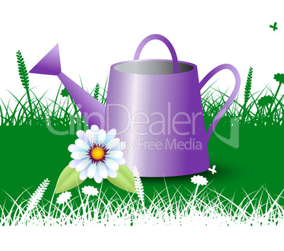 Watering Can Shows Cultivating Agriculture And Irrigation