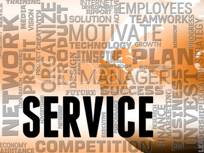 Server Words Indicates Customer Service And Assist