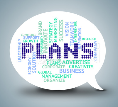 Plans Bubble Means Planning Communication And Missions