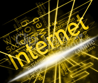 Internet Word Shows World Wide Web And Www Site
