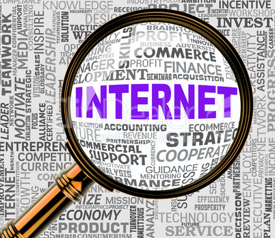 Internet Search Represents Web Site And Comparison