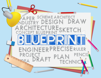 Blueprint Words Means Designer Design And Architectural