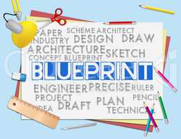 Blueprint Words Means Designer Design And Architectural