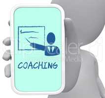 Coaching Online Represents Give Lessons And Cellphone 3d Renderi