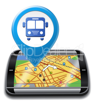 Bus Gps Means Public Transport And Buses