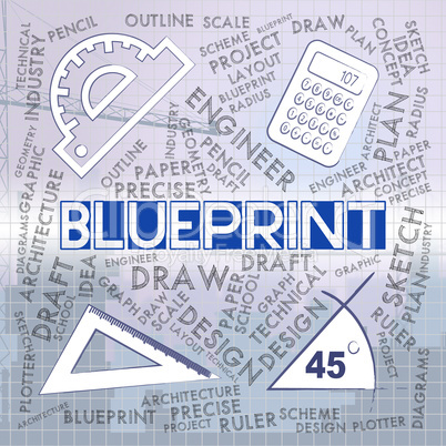 Blueprint Drawing Shows Creativity Architectural And Architect