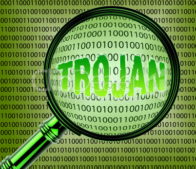 Computer Trojan Represents Database Magnifier And Infected