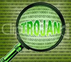 Computer Trojan Represents Database Magnifier And Infected