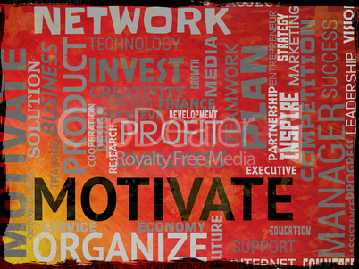 Motivate Words Represents Do It Now And Act