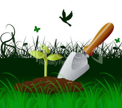 Gardening Trowel Indicates Cultivate Tool And Spade
