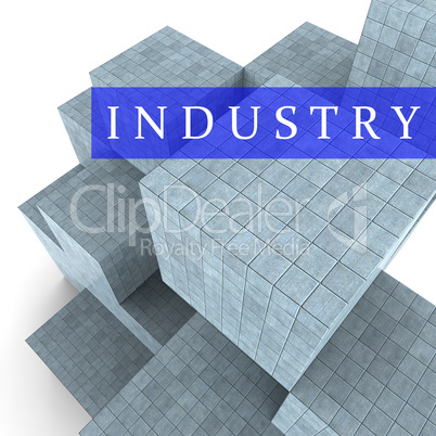 Industry Blocks Indicates Factory Industrial And Industries 3d R