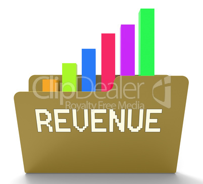 Revenue File Indicates Business Graph And Chart 3d Rendering