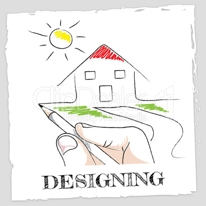 Draw Designing Means Drawing Artwork And Visualization