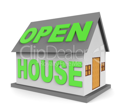 Open House Shows Real Estate And Apartment 3d Rendering