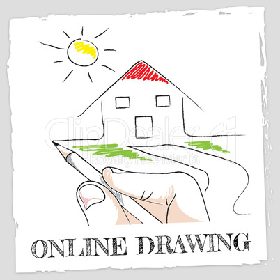 Online Drawing Represents Web Site And Www