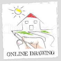 Online Drawing Represents Web Site And Www